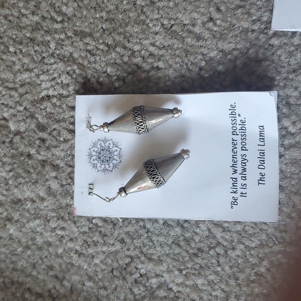 Lord and Taylor's antique silver pewter earrings pierced gorgeous